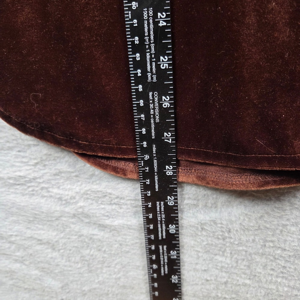 Erin London Velvet Jacket Women Large Brown Leopard Print Trim Button Up - Picture 6 of 8